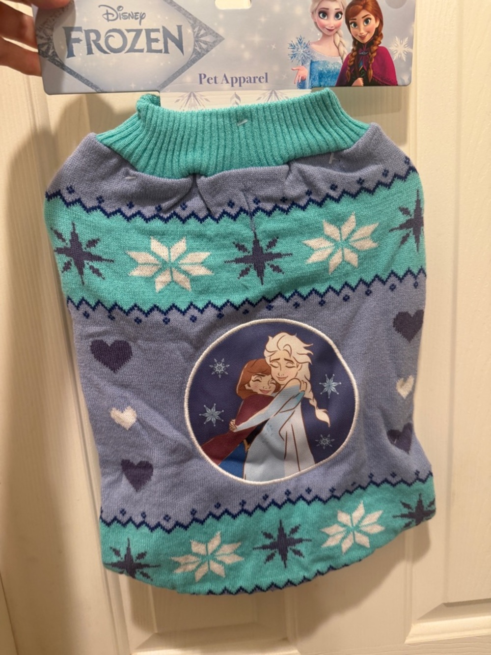 NWT DISNEY FROZEN DOG SWEATER BLUE WINTER SNOW MEDIUM